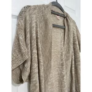 Knit Mossimo 2 tone Beige Cardigan  XXL Beautiful!  Short Sleeve Lightweight
